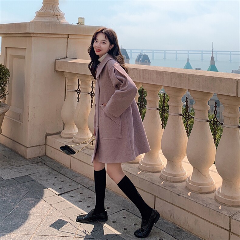做货中8511B-8022020冬季新款中长款毛呢外套,女装毛呢外套,惟卡贝娜