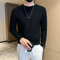 秋冬纯色圆领套头针织打底衫店主社会小伙痞帅301A-1/M97/P48，男装T恤，星座301A-1