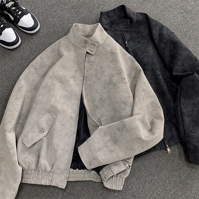 扎染飞行板球服皮夹克男 cp142-特p70图片