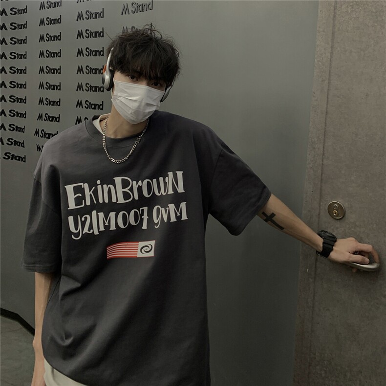 港风字母印花大码短袖T恤男DT77774P18块特价控38：供抖音视频,男装T恤,星座227-7