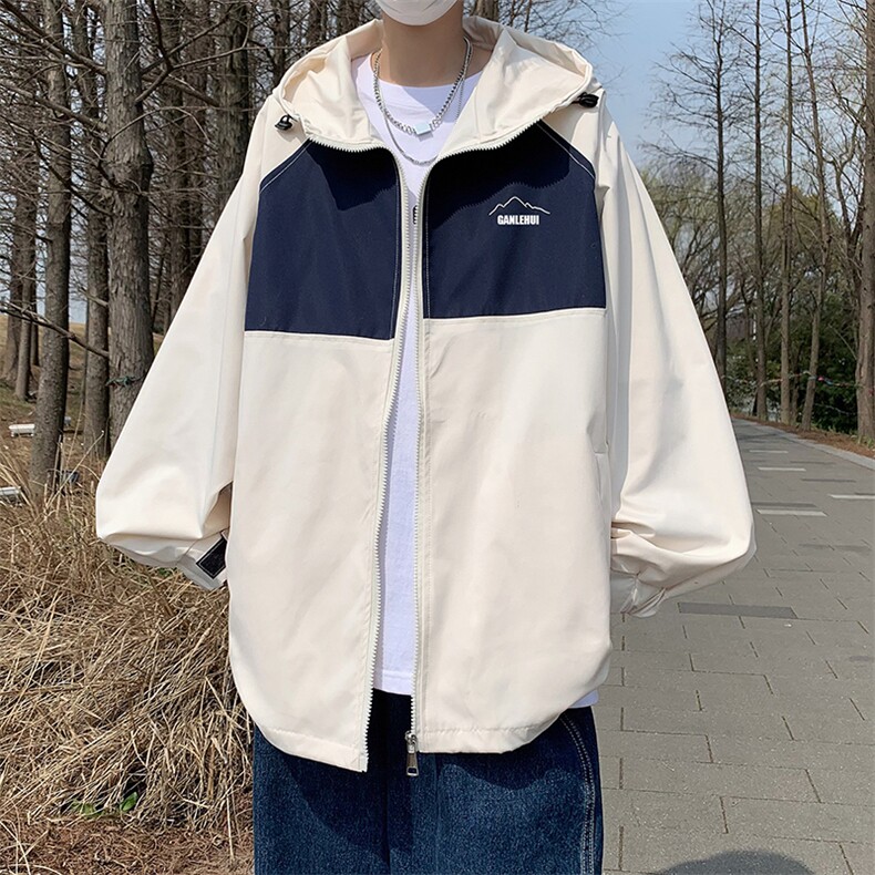 复古港风外套男女春秋chic小众棒球服设计感连帽工装夹克JK11-p60图片