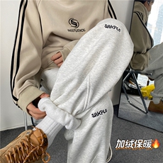 冬季新款字母刺绣卫裤加绒K23497JR-P65控88常规K23497-p55控78，男装休闲裤，电商B315