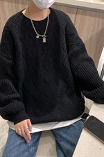 2025新款个性针织衫宽松毛衣圆领纯色休闲大码男35109P68控88，男装针织衫/毛衣，星座517A-1