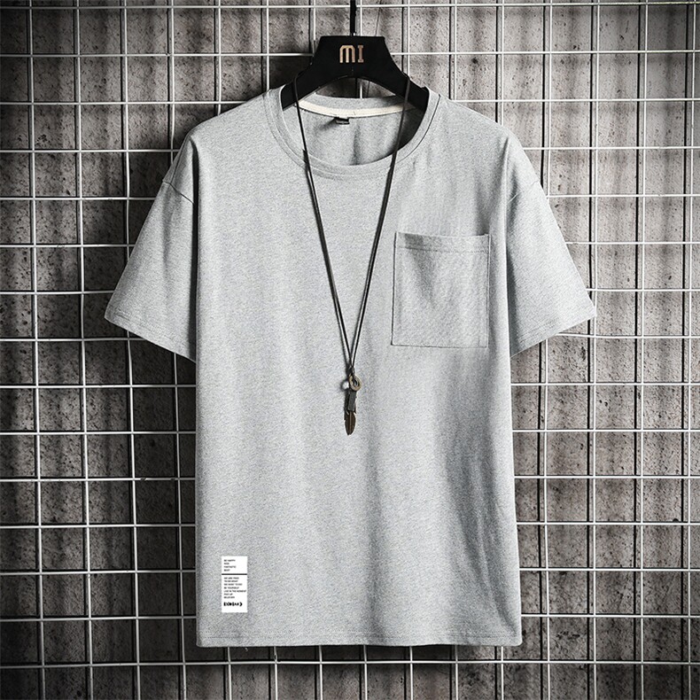 DX24045-P25大口袋百搭短袖t恤男大码半袖体恤上衣服图片