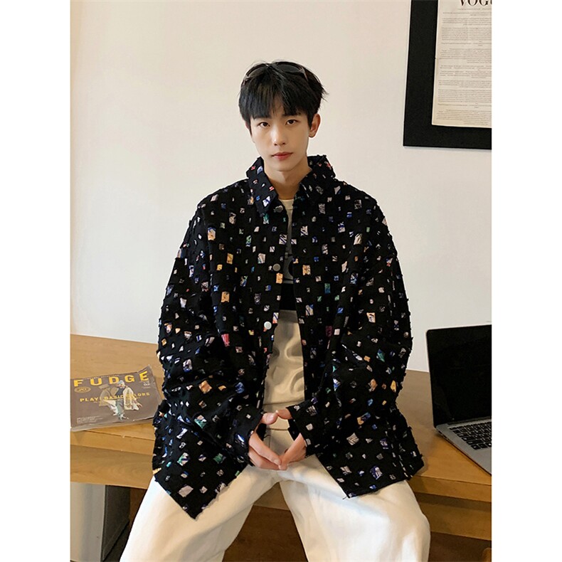 Wt2341-P70美式复古彩色补丁潮牌外套,男装夹克,星座1501-1