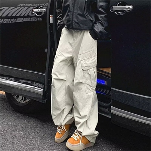 美式复古高端工装裤男春高级感潮牌痞帅休闲宽松阔腿裤K6111-P47图片