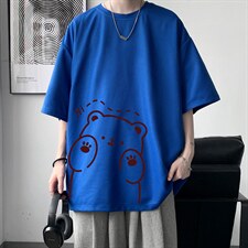 HT73236-P22华夫格t恤男短袖男大码五分袖大皂风，男装T恤，电商A040