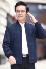 中老年爸爸秋装新款男士翻领夹克宽松休闲男装春秋款上衣外套，男装夹克，电商B212（原钱塘6029）