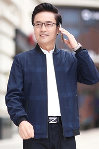 中老年爸爸秋装新款男士翻领夹克宽松休闲男装春秋款上衣外套图片