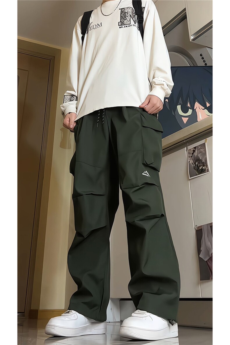 8XL-M刺绣冲锋裤男款大码春秋户外机能登山裤直筒阔腿裤KZ020P50,男装休闲裤,电商B312
