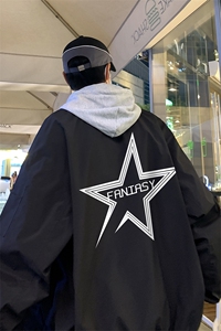 红色vintage美式棒球服外套男春秋季高街vibe潮牌痞帅飞行员夹克图片