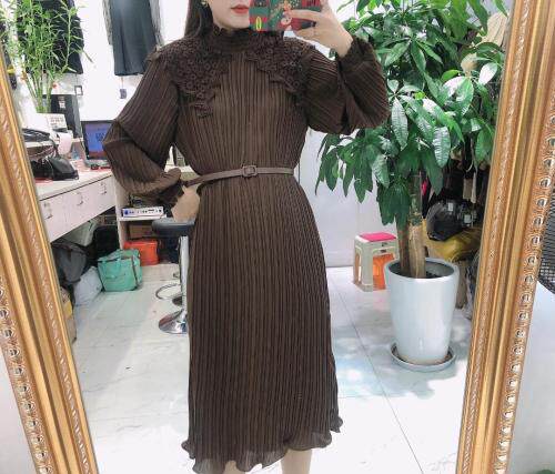 【现货】雪纺压轴连衣长裙，女装，艾丹迪蔓