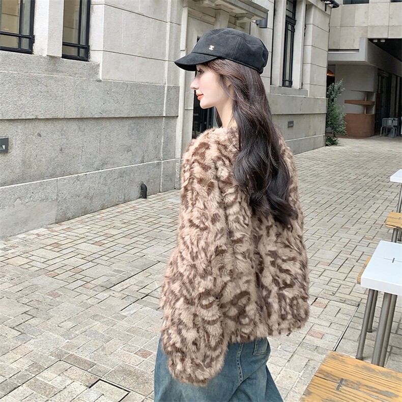 不断货8857款P215K315豹纹环保毛,女装短外套,2B137