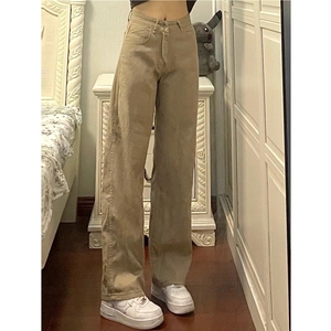 现货美式复古卡其色牛仔裤男款 807-3-KZ44-P55图片