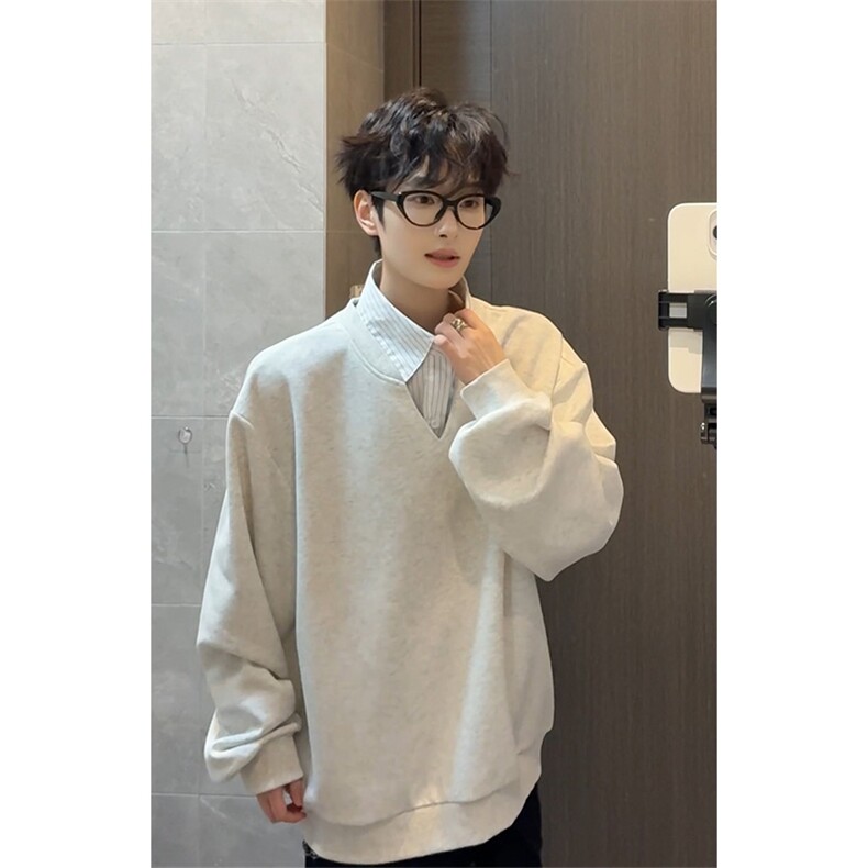 春季高品质新款卫衣夹两件休闲百搭叠穿衣男女C64136-TP40 79图片