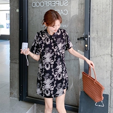 新中式国风印花盘扣上衣套装女2025年夏季新款百搭显瘦短裤两件套，女装套装/套裙，2C278