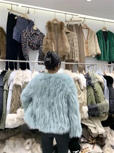 冬季新款编织雪绒狐皮草外套图片