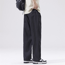 简约松紧腰头休闲裤男2025夏季宽松百搭显瘦阔腿裤DY5002-P77，男装休闲裤，电商A178-1