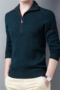 YY-S8298全羊毛羊毛衫男针织衫加厚打底衫毛衣P208图片