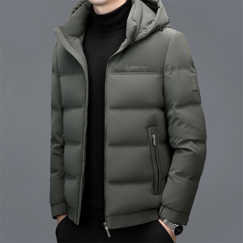 冬季男士白鸭绒短款羽绒服保暖品质连帽加绒加厚休闲简约上衣男装,男装羽绒服,钱塘6003（原4033）