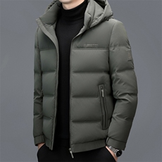 冬季男士白鸭绒短款羽绒服保暖品质连帽加绒加厚休闲简约上衣男装，男装羽绒服，钱塘6003（原4033）