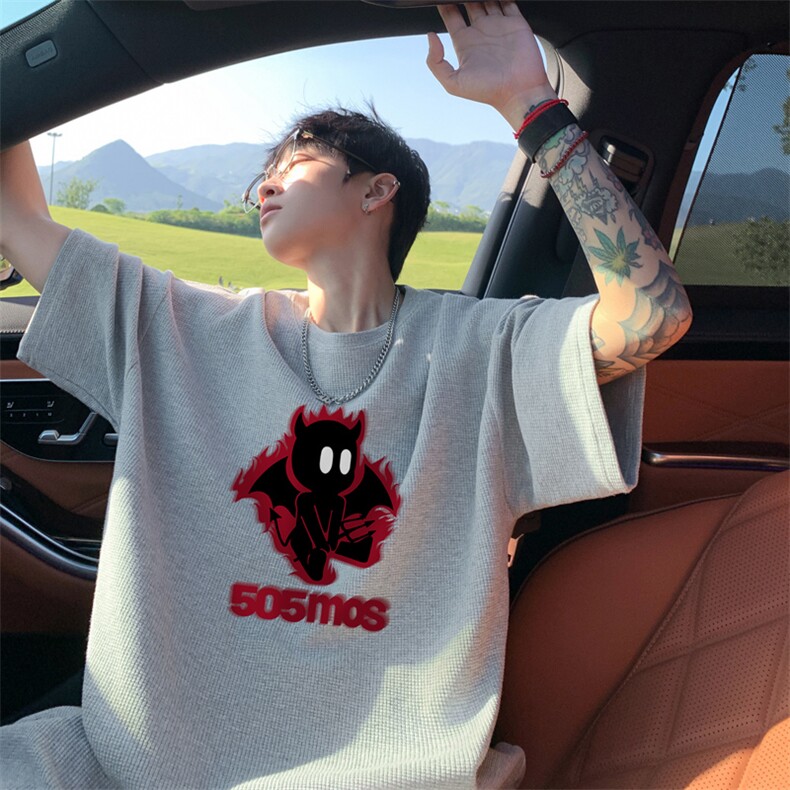 量大优！供视频！港风华夫格短袖T恤半袖男HT240-特P18,男装T恤,电商B367