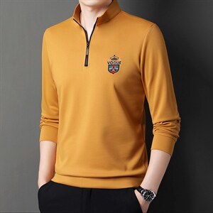 2023新款半拉链立领男士卫衣摇粒绒加绒打底长袖Polo衫春装图片