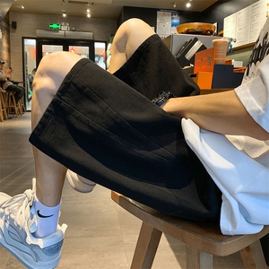 美式复古直筒水洗牛仔短裤男女宽松时尚百搭休闲裤DK8481-特价P32图片