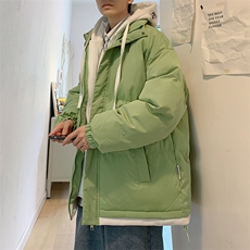 新款男冬季假两件连帽加厚港风棉衣M062B-P70控158，男装棉衣，星座717