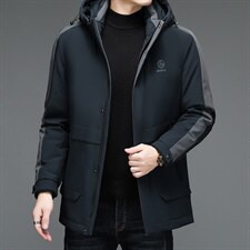 白鸭绒冬季新款流行中长款连帽休闲时尚羽绒服外套B66/82141-P315，男装羽绒服，电商B212（原钱塘6029）