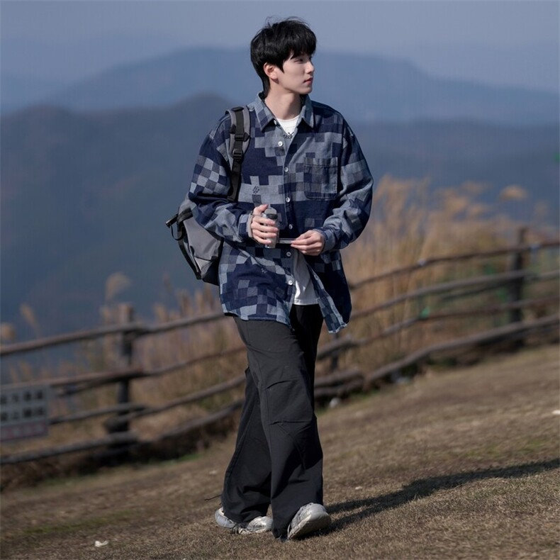 25年春季长袖衬衫男牛仔洗水衬衣宽松现货DS-C323-1-G661-特批55,男装衬衫,电商C323-1