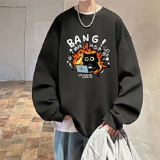 控38简约帅气百搭长袖t恤男大码卫衣T4405-P25加绒款-P35，男装卫衣，电商A040