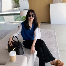 时尚百搭V领羊毛马甲女秋季新款显瘦气质外套，女装马甲，美雪羊绒