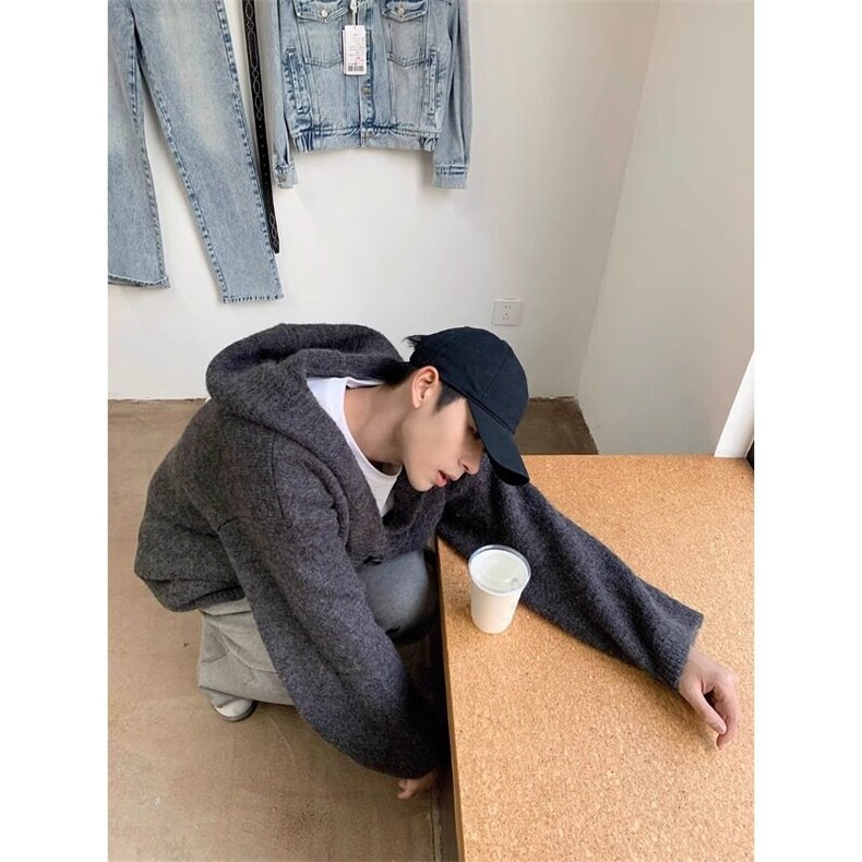 [有货]韩风慵懒感开衫毛衣连帽长袖针织衫外套MY759特P55,男装针织衫/毛衣,星座908-1