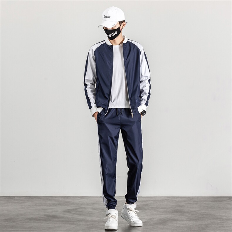 2021男士连帽运动套装秋季潮流初中开衫外套4002-888套装-P58,男装棉衣,星座1018