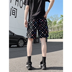 DK162-P32花白短裤男女夏季新款休闲冰丝沙滩中裤宽松百搭五分裤，男装牛仔裤，电商A178