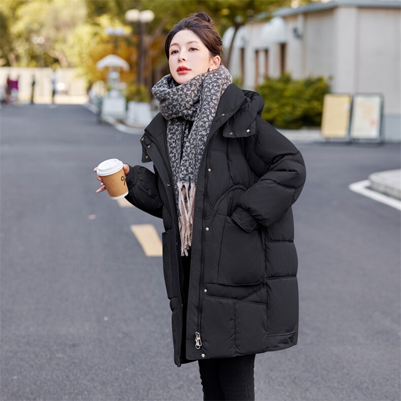 时尚新款女装棉衣加厚保暖羽绒棉外套气质显瘦中长款棉服,女装棉衣/棉服,利佳可人