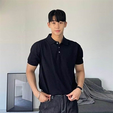 短袖t恤男polo衫夏季翻领半袖纯色体恤高端复古针织上衣B237，男装T恤，星座1116A（原606A-3）