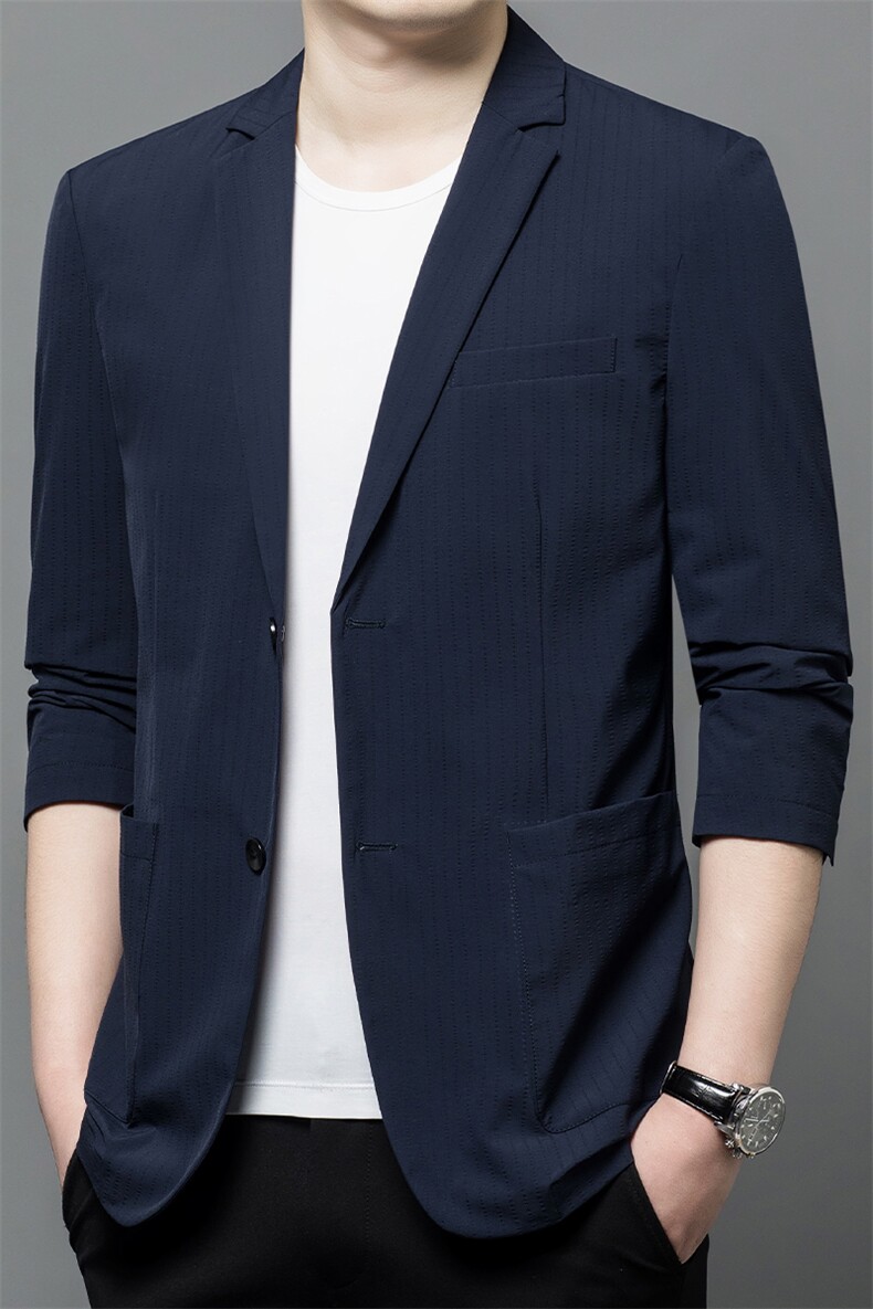 A332703春秋款男士西服网格透气外套简约男装P170,男装西服,电商B360