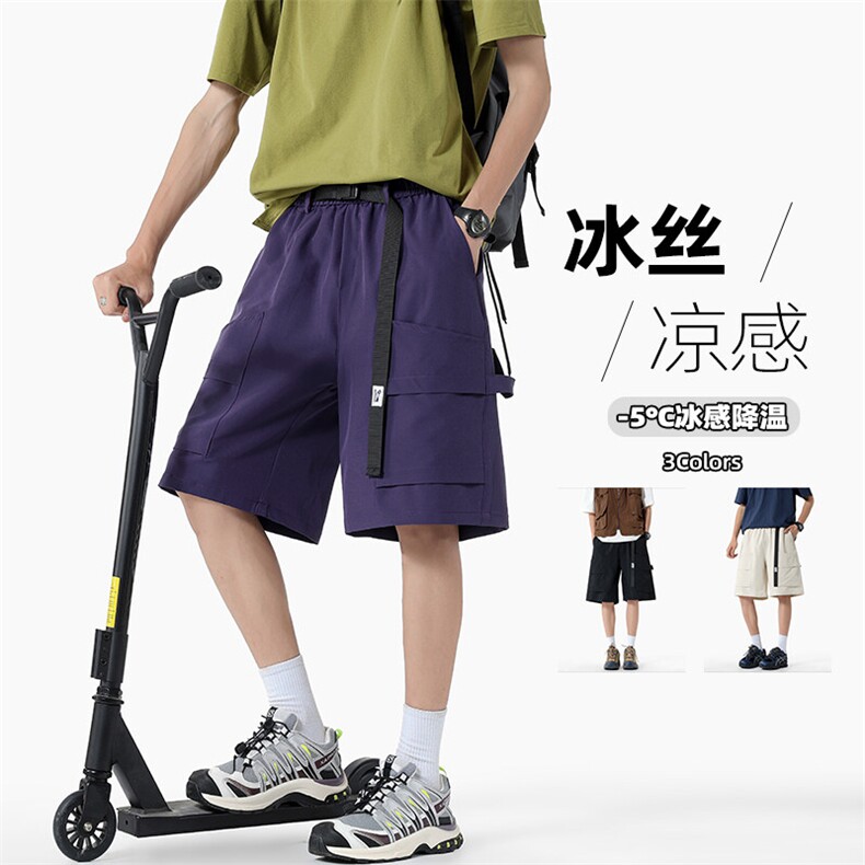 特批P25无差价夏季凉感冰丝多口袋工装调节扣男速干五分裤DK5815,男装休闲裤,电商A001