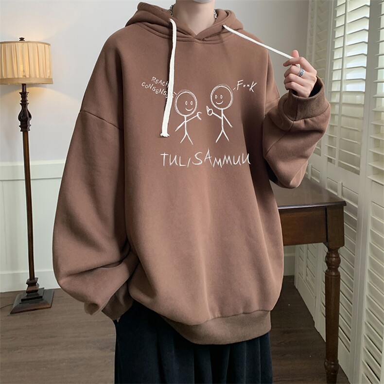 连帽卫衣男大码运动服帽衫外套WY2302-P35加绒款-P40,男装卫衣,电商A040