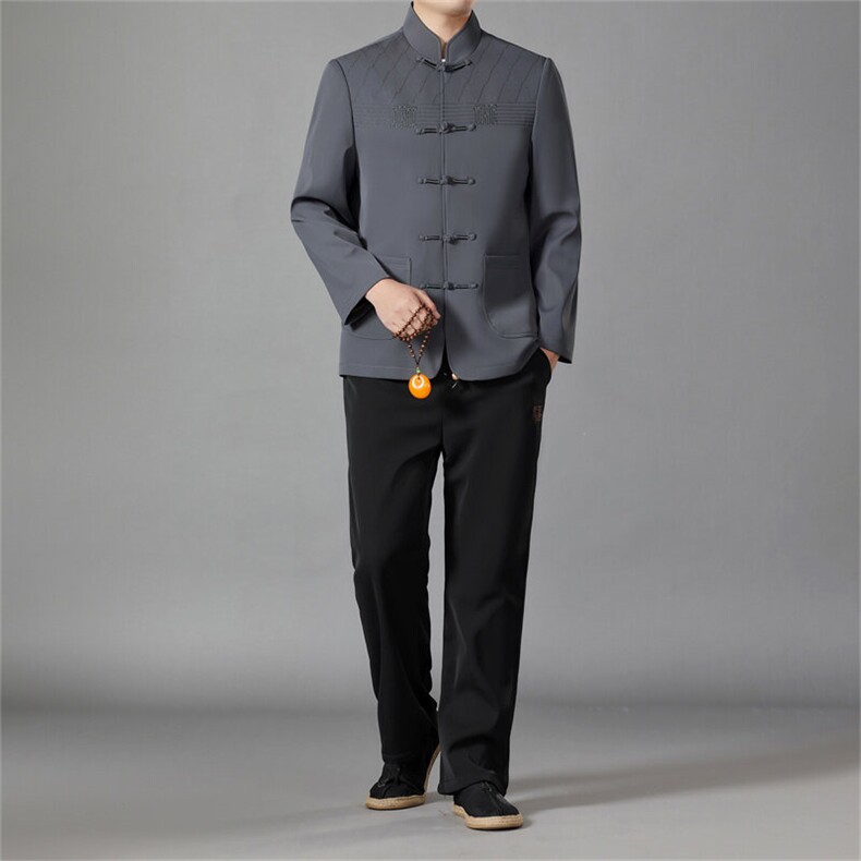 春秋风唐装盘扣外套MJ5802-单上衣P115套装P170三件套P240,男装休闲套装,星座1105-3