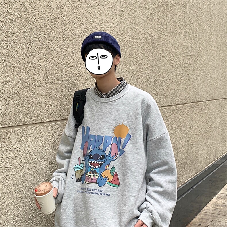 S6077-P35春季圆领卫衣男大码韩版宽松长袖外套男,男装卫衣,电商A040