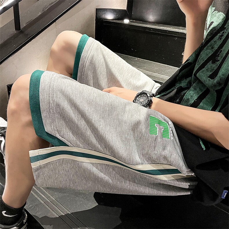 夏季休闲短裤男ins潮牌拼接宽松直筒垂感五分运动裤DK0615-P28,男装休闲裤,星座308B-2