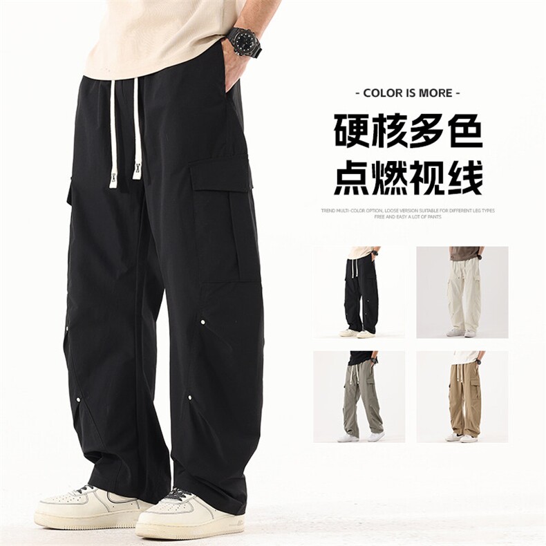 2025新款工装痞帅铆钉美式高街青少年潮牌男裤XZ301b-2-CK721TP40图片