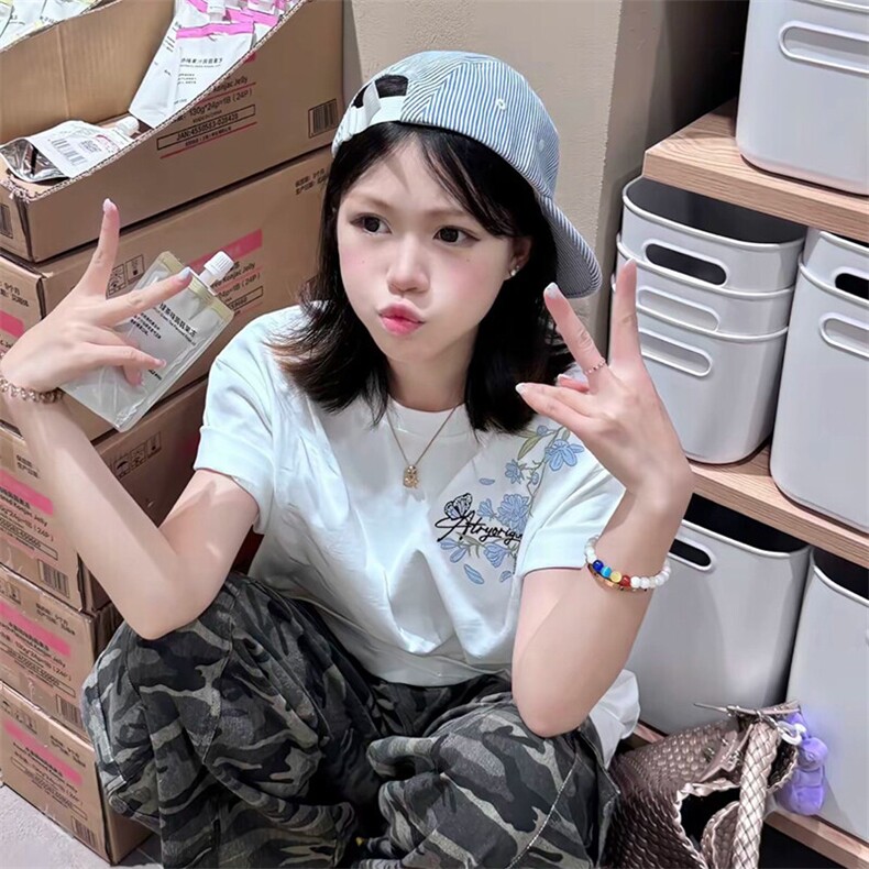 万针全刺绣解构设计260克重磅双纱纯棉高品质美式高街短袖T恤特35,男装T恤,电商A486