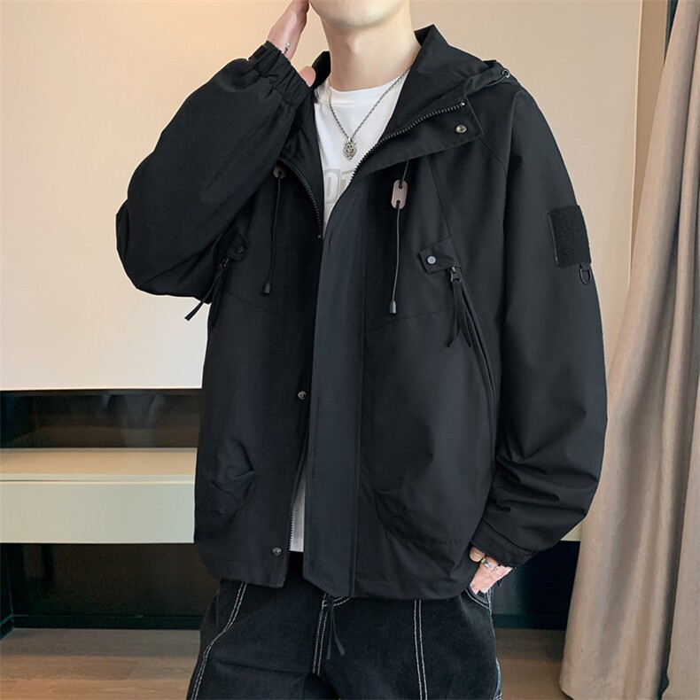 冲锋衣男高品纯色宽松夹克外套DSA157B-J90-P60图片