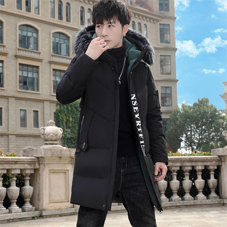 棉衣男冬季连帽中长款大毛领时尚百搭长款棉服外套MY1668-P113,男装棉衣,星座310B-3