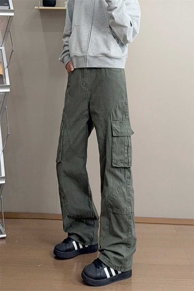 B221美式ins暗黑高品质多口袋休闲工装裤子LK24371-P70控98,男装休闲裤,电商B221