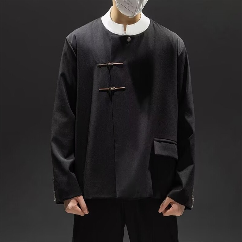 F502P60新中式风西服男士春秋季小众金属扣宽松潮流痞帅,男装西服,星座512-6